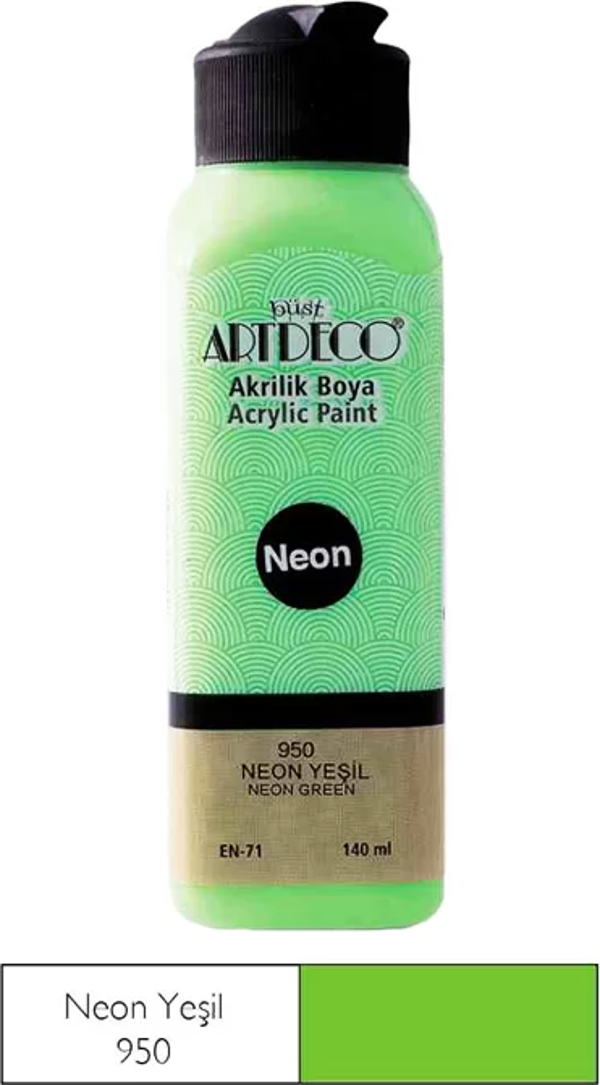 ARTDECO 70R AKRİLİK BOYA 950 NEON YEŞİL 140ml - Image 1