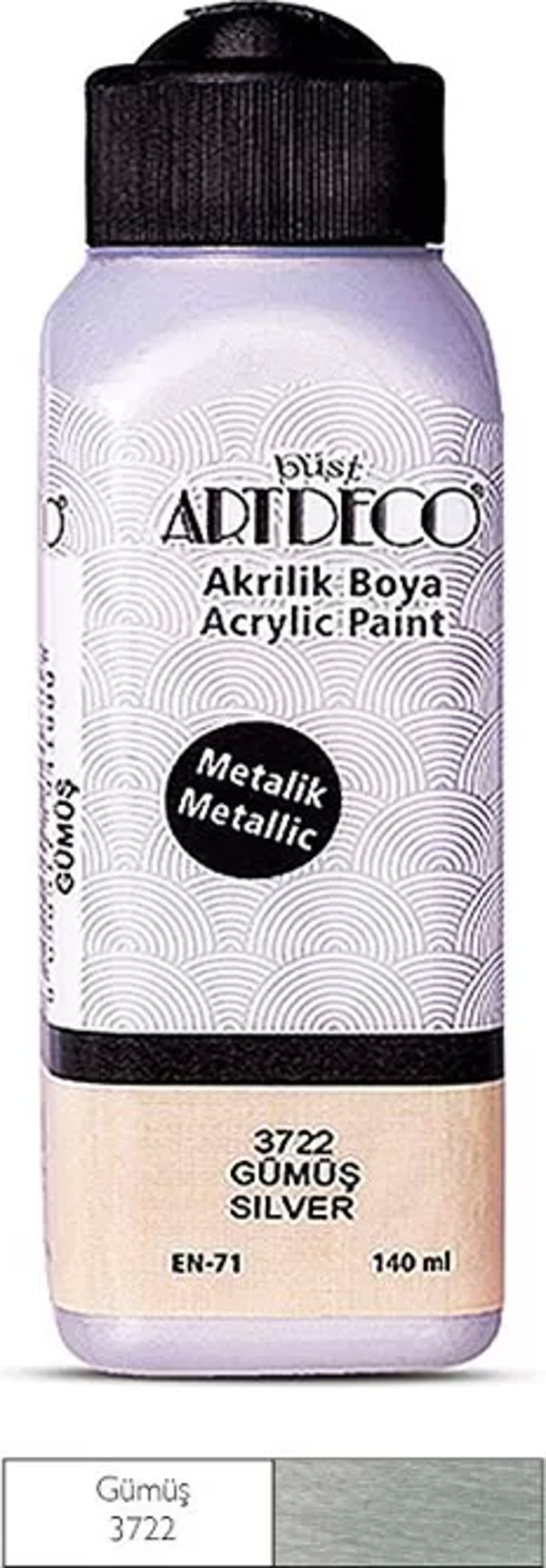 ARTDECO 71R METALİK AKRİLİK BOYA 3722 GÜMÜŞ 140ml - Image 1