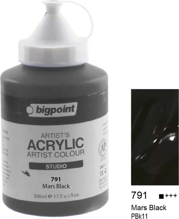 Bigpoint Akrilik Boya 500 ml Mars Black 791 - Image 1
