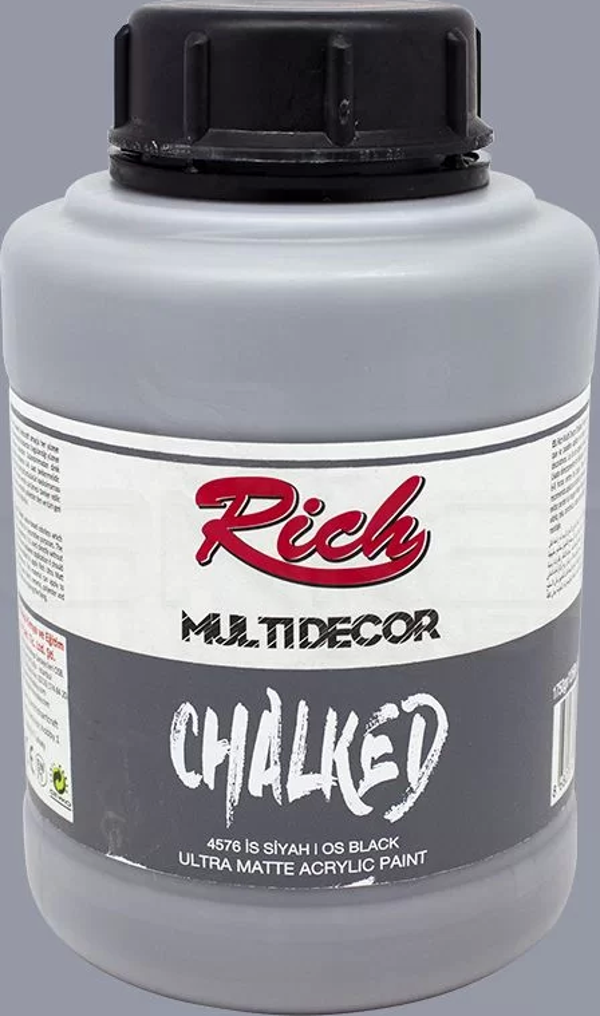 Rich Multi Decor Chalked Akrilik Boya 1750ml 4576 İs Siyah - Image 1