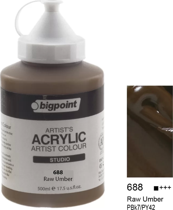 Bigpoint Akrilik Boya 500 ml Raw Umber 688 - Image 1
