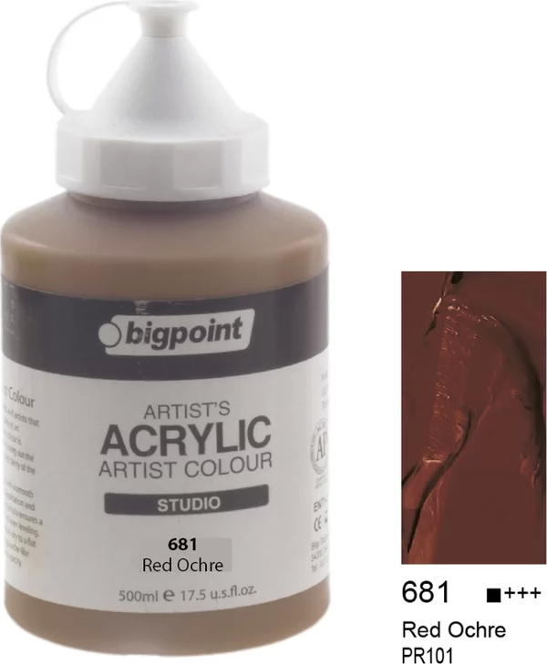 Bigpoint Akrilik Boya 500 ml Red Ochre 681 - Image 1