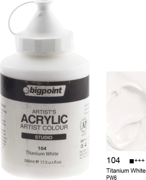 Bigpoint Akrilik Boya 500 ml Titanium White 104 - Image 1