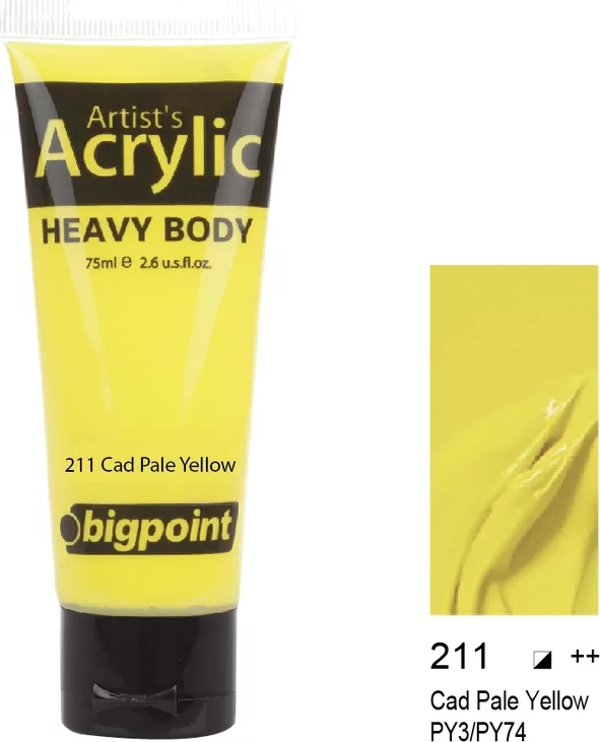 Bigpoint Akrilik Boya 75 ml Cad Pale Yellow 211 - Image 1