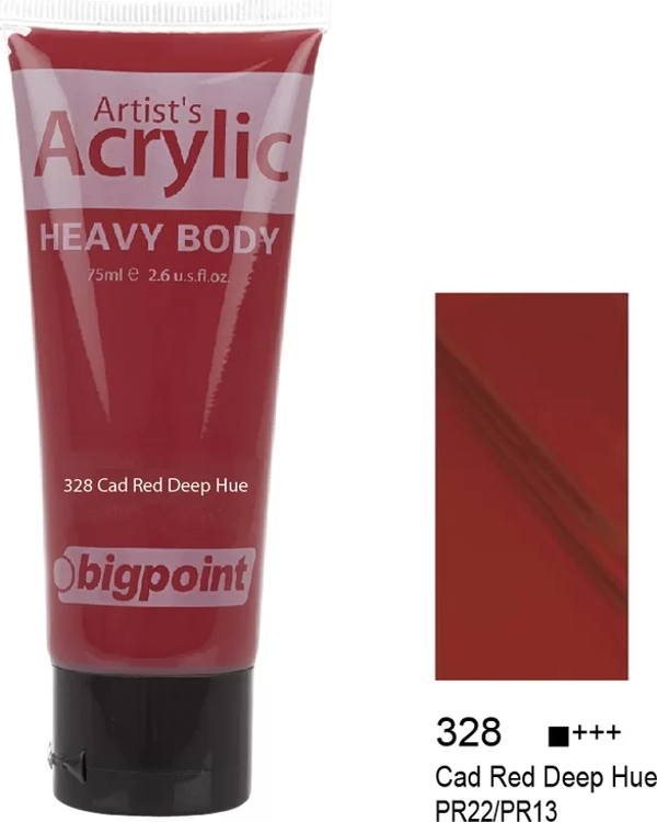 Bigpoint Akrilik Boya 75 ml Cad Red Deep Hue 328 - Image 1