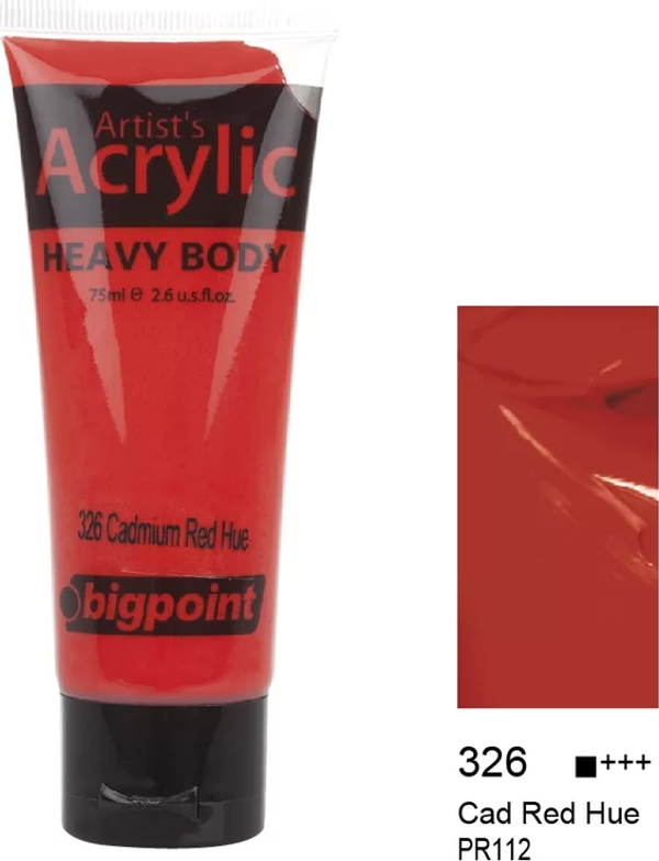 Bigpoint Akrilik Boya 75 ml Cad Red Hue 326 - Image 1