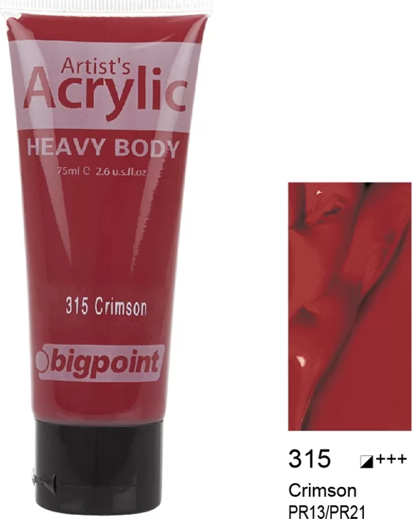 Bigpoint Akrilik Boya 75 ml Crimson 315 - Image 1