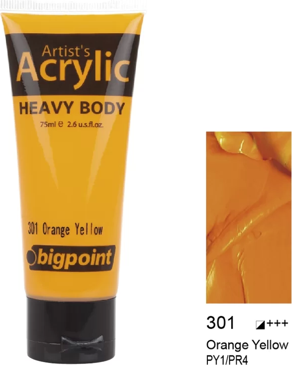 Bigpoint Akrilik Boya 75 ml Orange Yellow 301 - Image 1