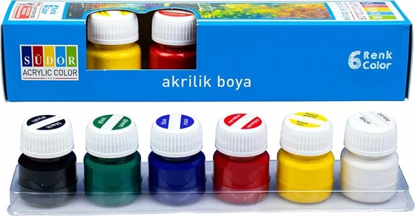 Südor Akrilik Boya 15 ml 6 Renk Takım  Şişe 121 - Image 1