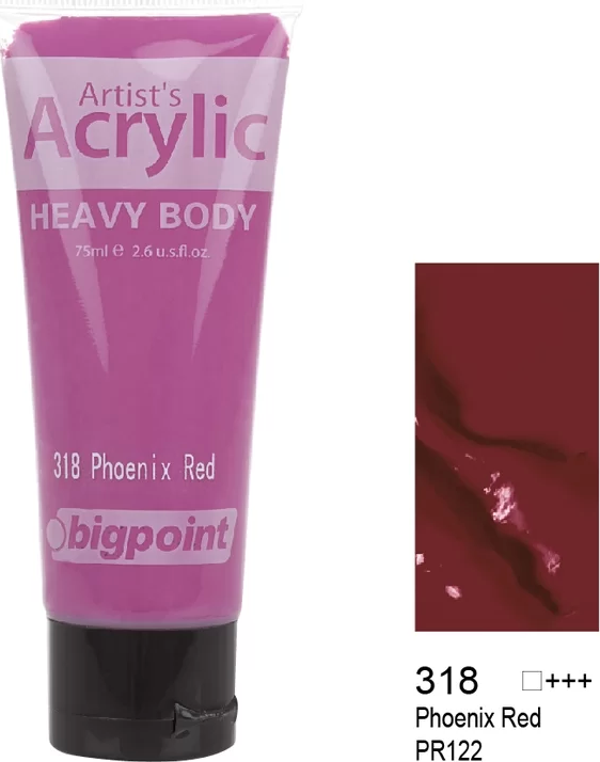 Bigpoint Akrilik Boya 75 ml Phoenix Red 318 - Image 1