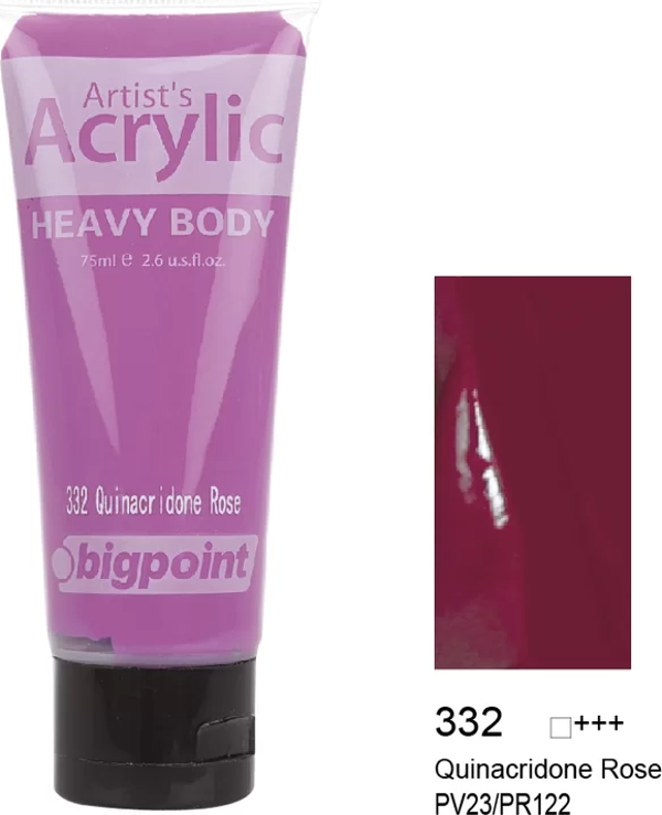 Bigpoint Akrilik Boya 75 ml Quinacridone Rose 332 - Image 1