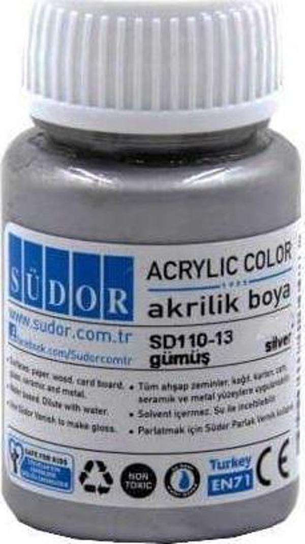 Südor Akrilik Boya 40 ml Metalik Gümüş - Image 1