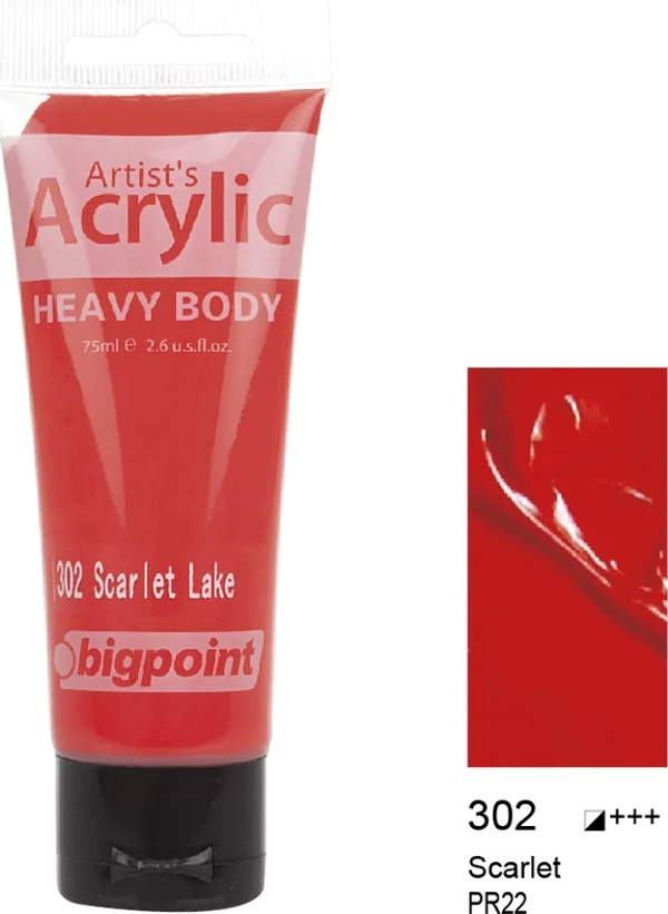 Bigpoint Akrilik Boya 75 ml Scarlet 302 - Image 1