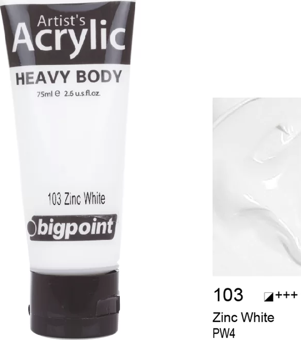 Bigpoint Akrilik Boya 75 ml Zinc White 103 - Image 1