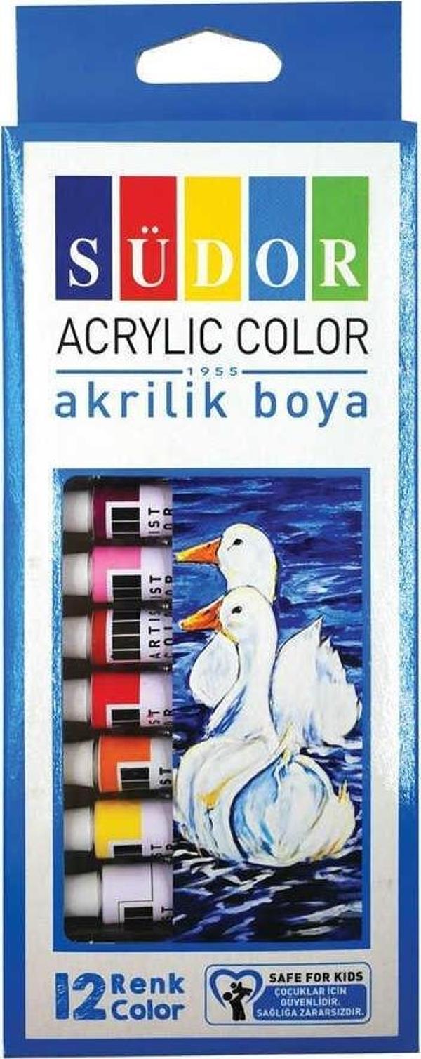 Südor Akrilik Boya Seti 9 ml 12 Renk Tüp - Image 1