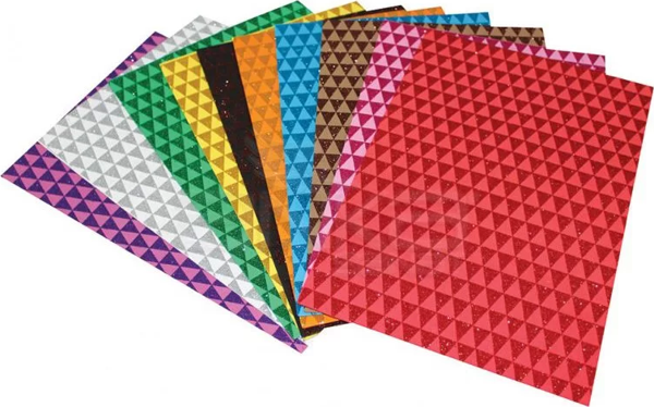 Lino Karadeniz Üçgen Desenli Simli Eva 20x30cm 10 Renk 2801J-2 - Image 1