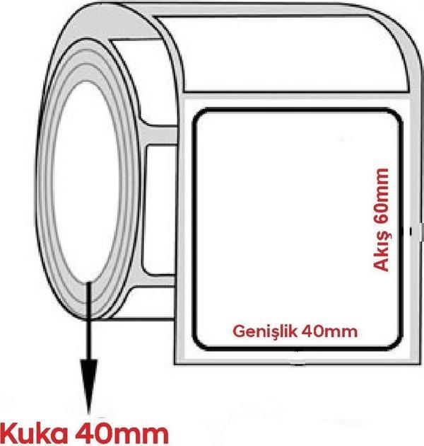 Kuşe Barkod Etiketi 60x40mm (1000 li Rulo) - Image 1