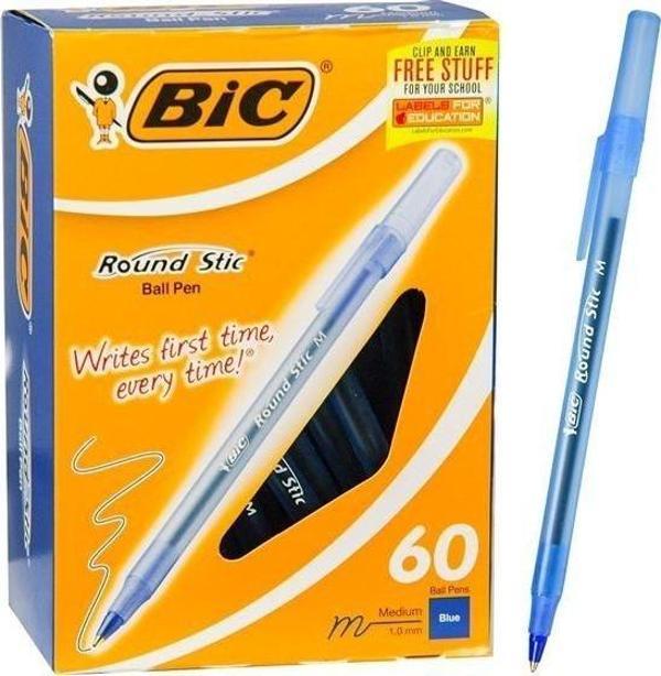 Bic Round Stic Mavi Tükenmez Kalem (60 lı Avantajlı Kutu) - Image 1