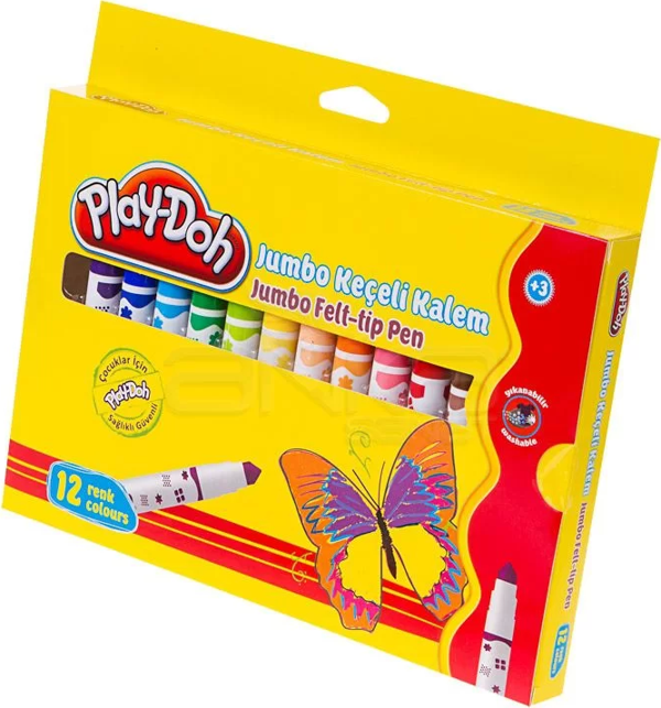 Play-Doh 12 Renk Jumbo Keçeli Kalem 8mm KE010 - Image 1