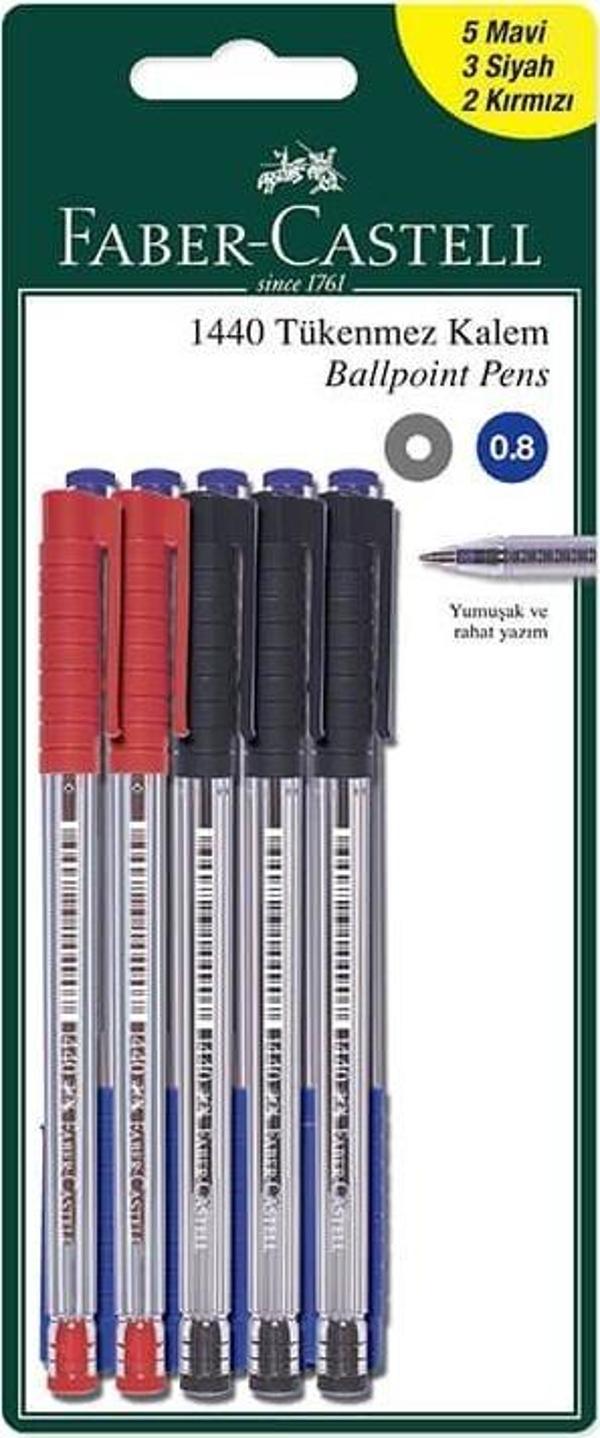 Faber-Castell 1440 Tükenmez Kalem Karışık 10 lu Blister - Image 1