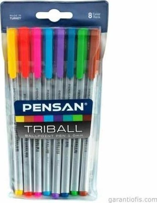 Pensan 1003 Triball Üçgen Gövdeli Tükenmez Kalem (8 li Paket) - Image 1