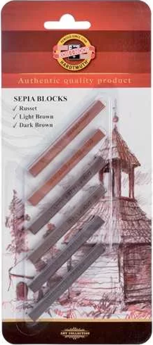 Koh-i-Noor Sepia Blocks 6lı Grafit Çubuk Seti 4392 - Image 1