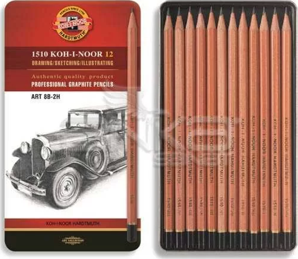 Koh-i-Noor Toison Dor 12 Dereceli Kalem Seti Art 8B-2H (1512N) - Image 1