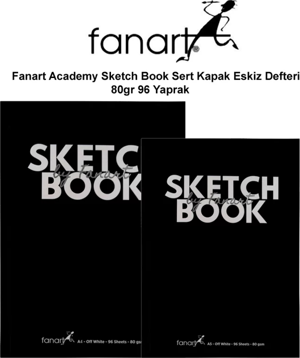 Fanart Academy Sketch Book Sert Kapak Eskiz Defteri 80gr 96 Yaprak - Image 1