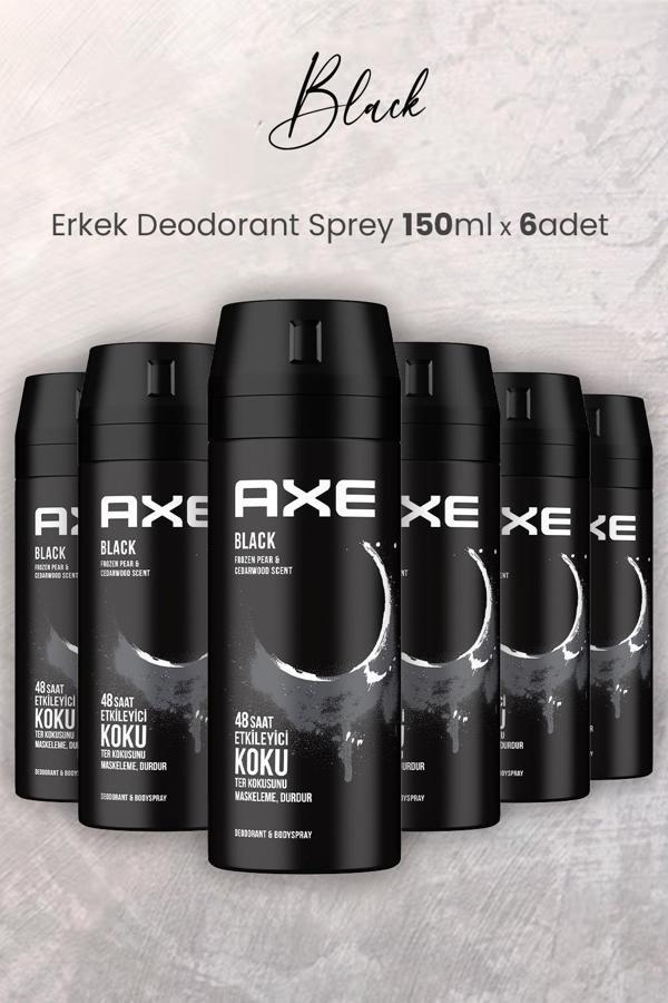 Axe Black Erkek Deodorant Sprey 150 ml x 6 Adet - Image 1