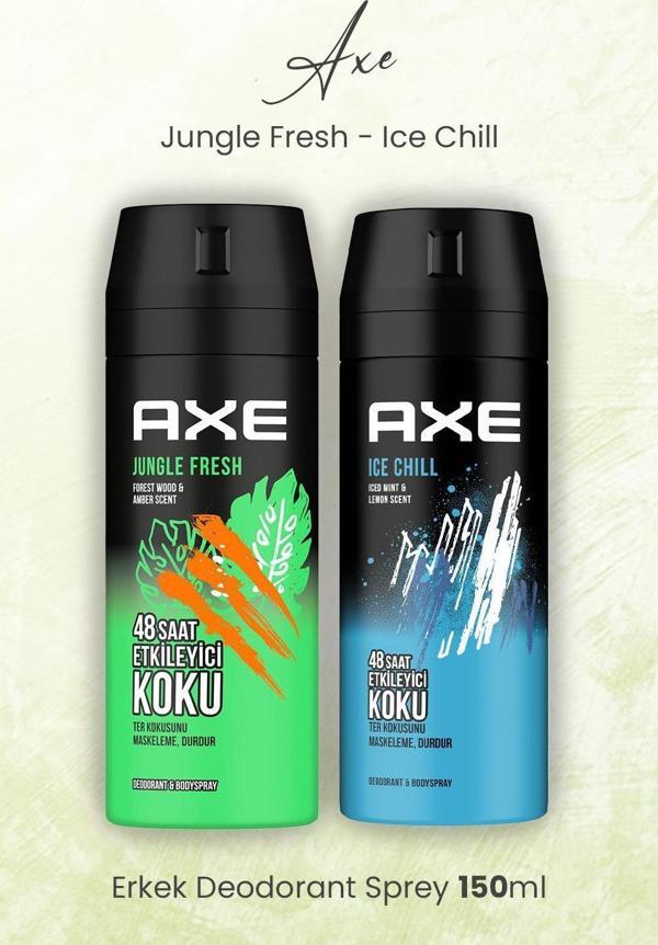 Axe Erkek Deodorant Sprey Jungle Fresh ve Ice Chill 150 ml - Image 1