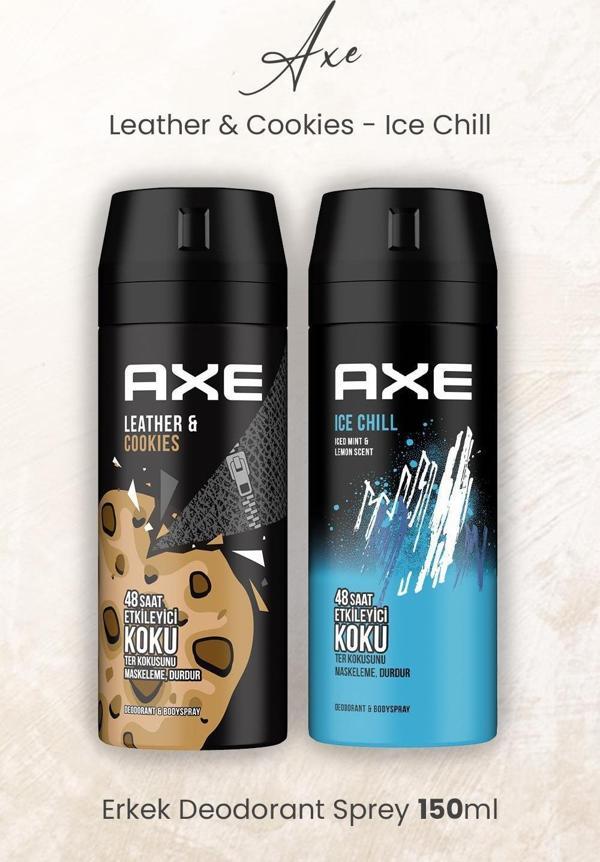 Axe Erkek Deodorant Sprey Leather & Cookies ve Ice Chill 150 ml - Image 1