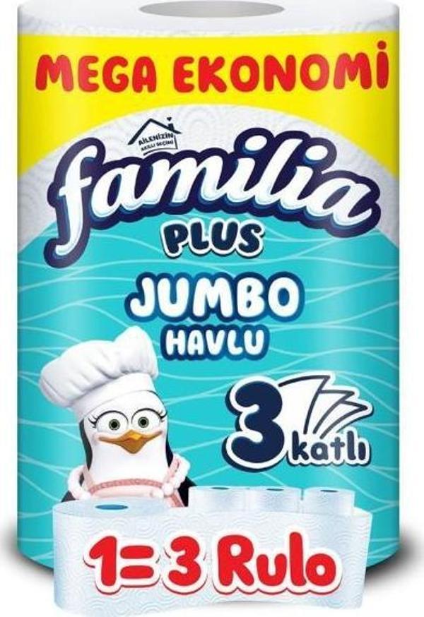 Familia Plus Jumbo Kağıt Havlu 15'li Dev Rulo (1=3 , 45 RULO) - Image 1