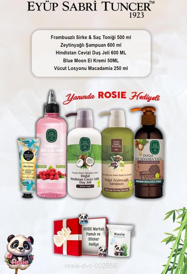 Blue Moon Krem,  Hindistan Cevizi Duş Jeli, Frambuaz Tonik, Zeytinyağlı Şampuan, Macadamia Losyon ve Rosie - Image 1