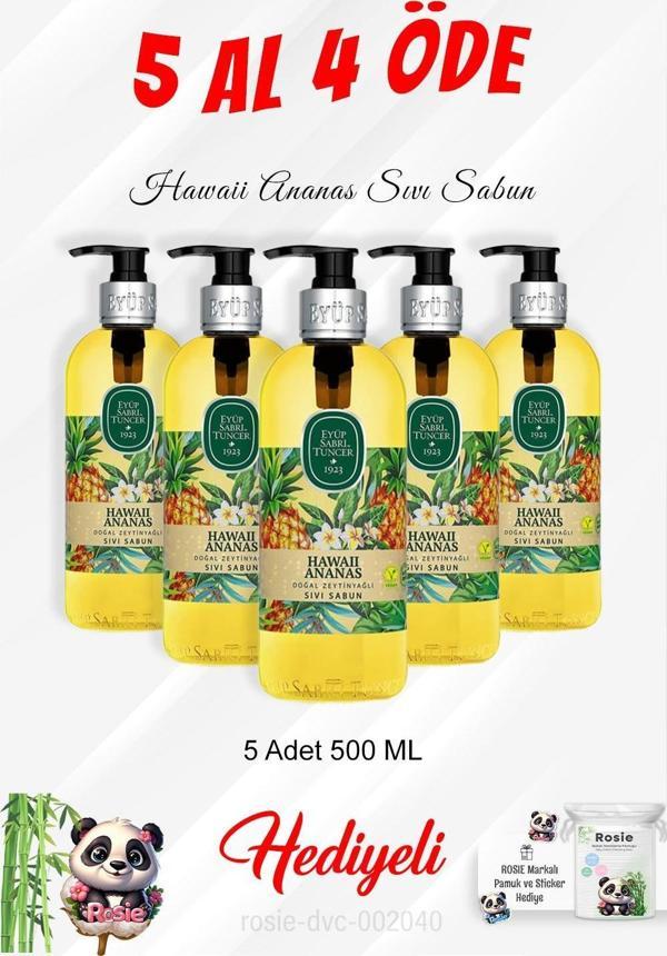  5 Al 4 Öde Hawaii Ananas Sıvı Sabun 500 ML ve Rosie Pamuk - Image 1