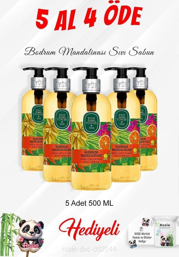 Bodrum Mandalinası Zeytinyağlı Sıvı Sabun 500 ML 5 Al 4 Öde ve Rosie Pamuk - Image 1