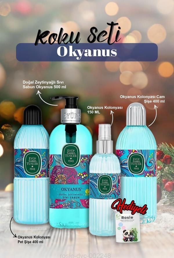Cam  ve Pet şişe Kolonya 400ml, Kolonya 150ml, Sıvı Sabun 500ml ve Rosie Pamuk - Image 1