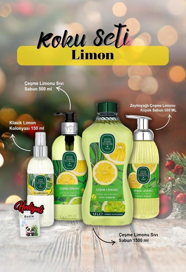 Çeşme Limonu 3'lü Sabun ve 150 ml Kolonya Rosie Hediye - Image 1