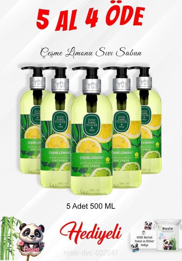 Çeşme Limonu Sıvı Sabun 500 ML 5 Al 4 Öde ve Rosie Pamuk - Image 1