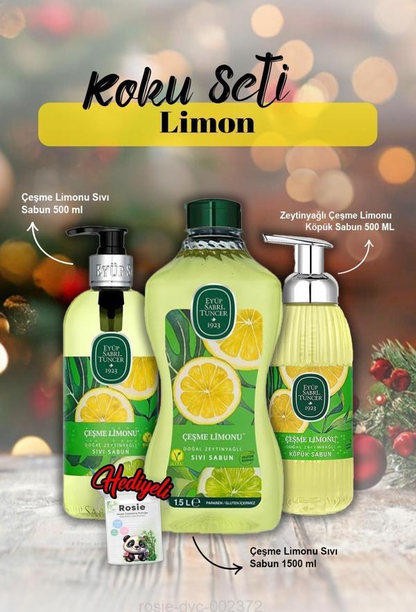 Çeşme Limonu Sıvı Sabun 500 ve 1500 ml, Köpük Sabun 500 ml Rosie Hediye - Image 1