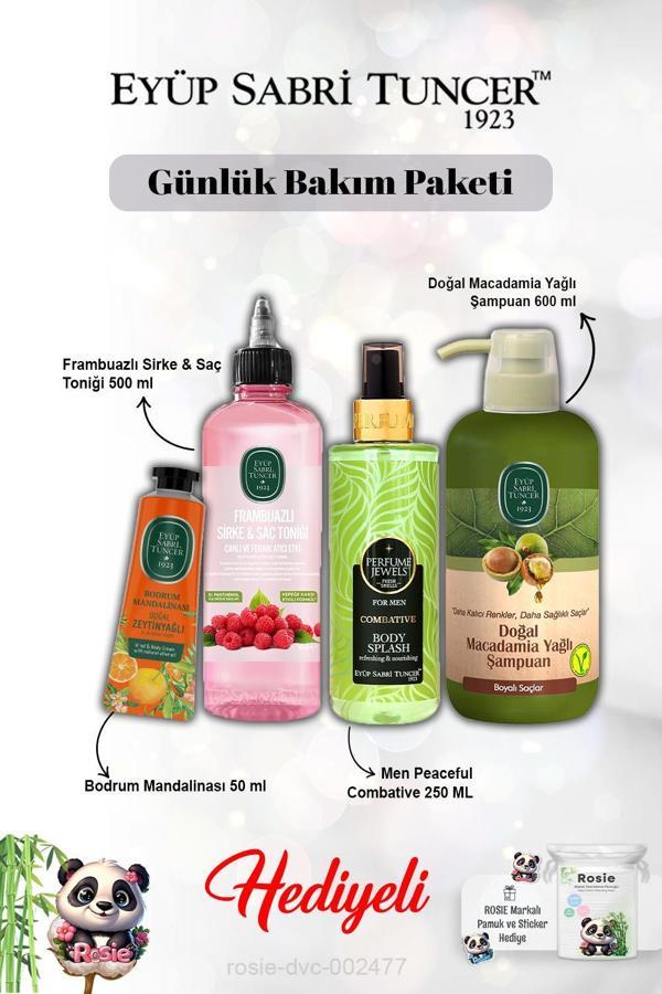 Combative Vücut Spreyi Men, Frambuaz Tonik, Macadamia Şampuan, Krem Bodrum Mandalinası ve Rosie - Image 1