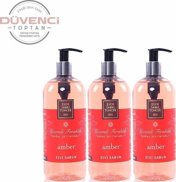 Düvenci Toptan Eyüp Sabri Tuncer Amber Sıvı Sabun Seti 500 ml 3' lü Paket - Image 1