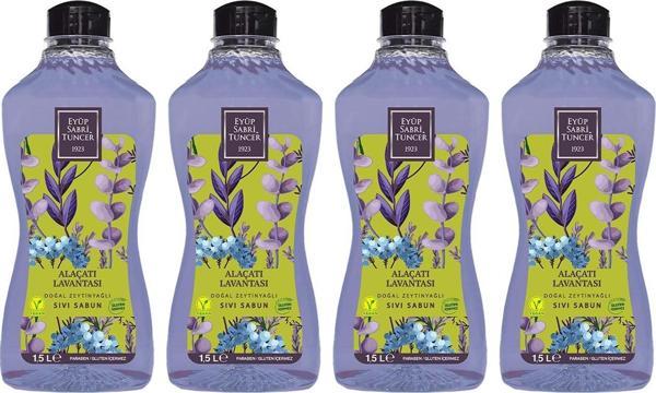 Eyüp Sabri Tuncer Alaçatı Lavantası Doğal Zeytinyağlı Sıvı Sabun 1,5 lt x 4 - Image 1