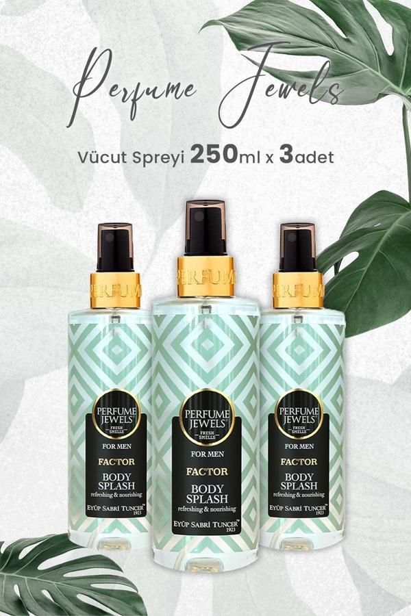 Eyüp Sabri Tuncer Body Splash Factor 250 ml x 3 Adet - Image 1