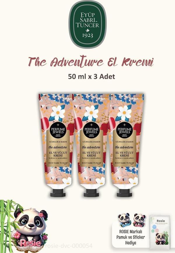 3 Adet Eyüp Sabri Tuncer The Adventure El Kremi 50 ml ve ROSIE Pamuk - Image 1