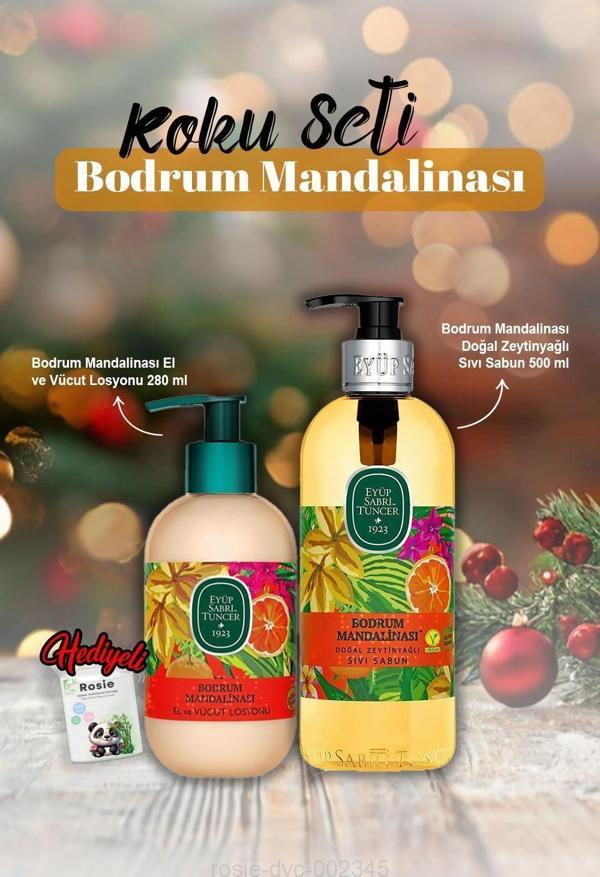 El ve Vücut Losyon 280 ml, Sıvı Sabun 500 ml B. Mandalina ve Rosie Hediye - Image 1