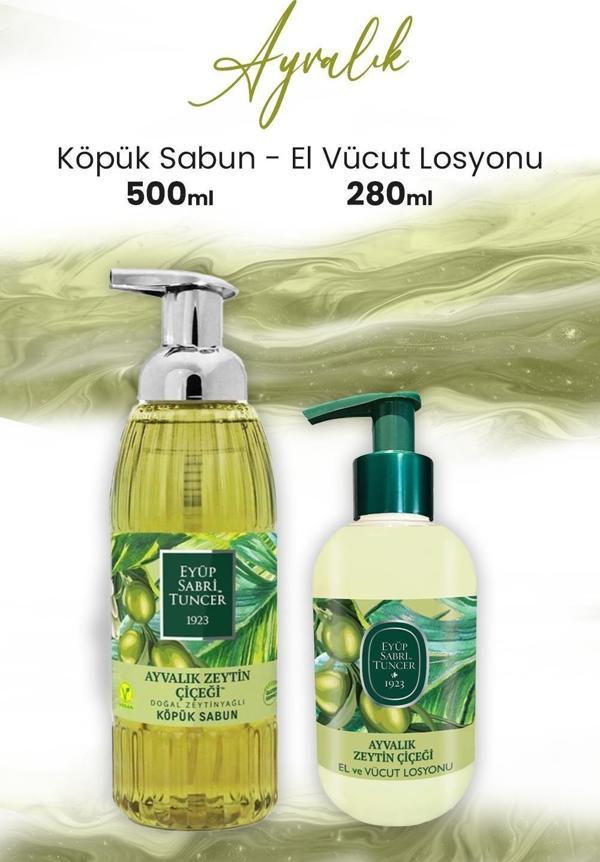 Eyüp Sabri Tuncer Ayvalık Zeytin Vücut Losyonu 280 ml ve Köpük Sabun 500 ml - Image 1