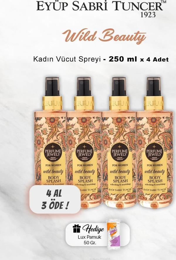 4 AL 3 ÖDE Eyüp Sabri Tuncer Vücut Spreyi Wild Beauty 250 ml, Pamuk Hediyeli - Image 1