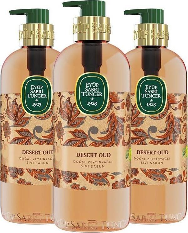 Eyüp Sabri Tuncer Desert Oud Doğal Zeytinyağlı Sıvı Sabun 500 ml x 3 - Image 1