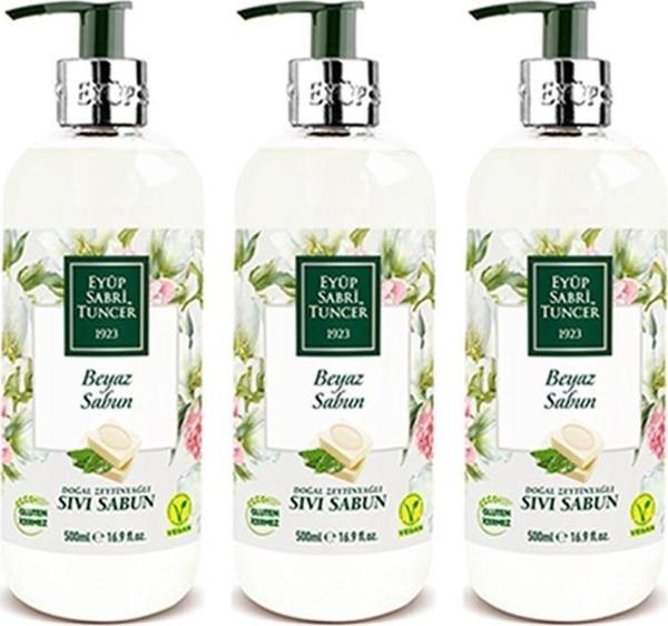 Eyüp Sabri Tuncer Beyaz Sabun Sıvı Sabun 500 ml x 3 Adet - Image 1