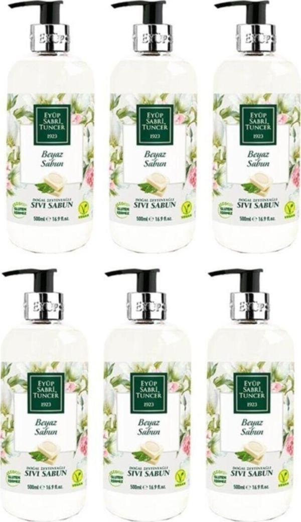 Eyüp Sabri Tuncer Beyaz Sabun Sıvı Sabun 500ml - 6 Adet - Image 1